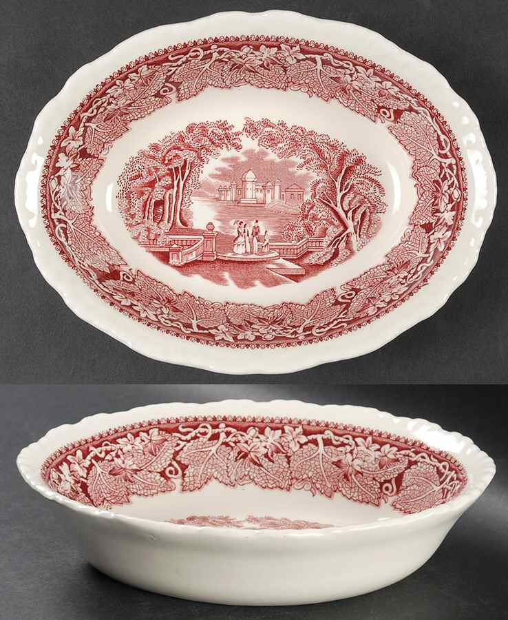 Vista Pink (No Trim) 8" Oval Vegetable Bowl by Mason's-1