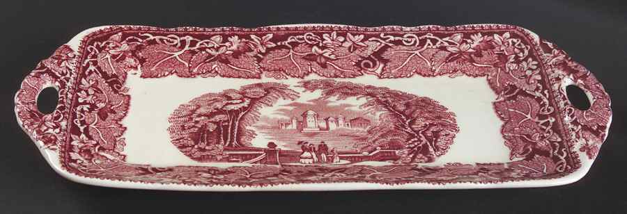 Vista Pink (No Trim) Rectangular Tray 11" by Mason's-1