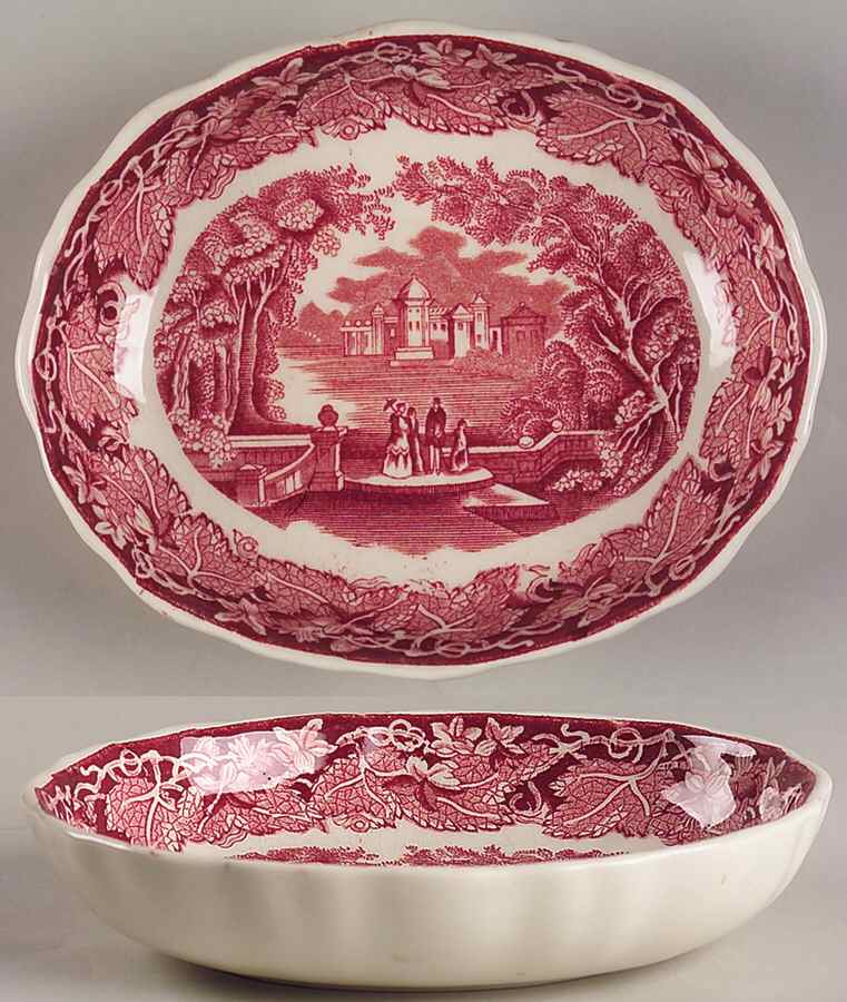 Vista Pink (No Trim) 6" Oval Sweet Meat Dish by Mason's-1