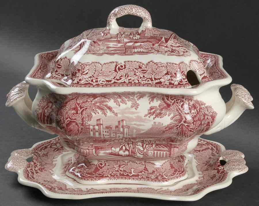 Vista Pink (No Trim) Small Bedford Tureen & Underplate by Mason's-1