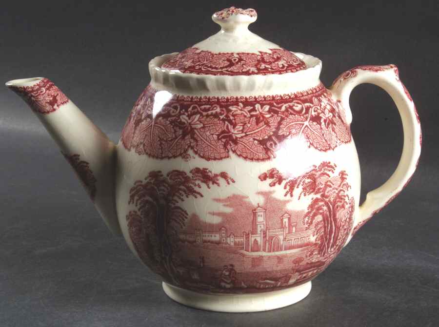 Vista Pink (No Trim) Teapot & Lid by Mason's-1
