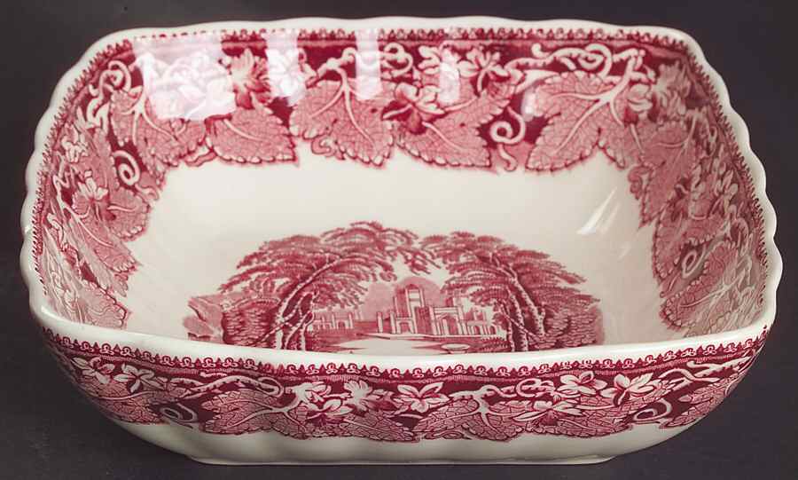 Vista Pink (No Trim) 7" Square Vegetable Bowl by Mason's-1