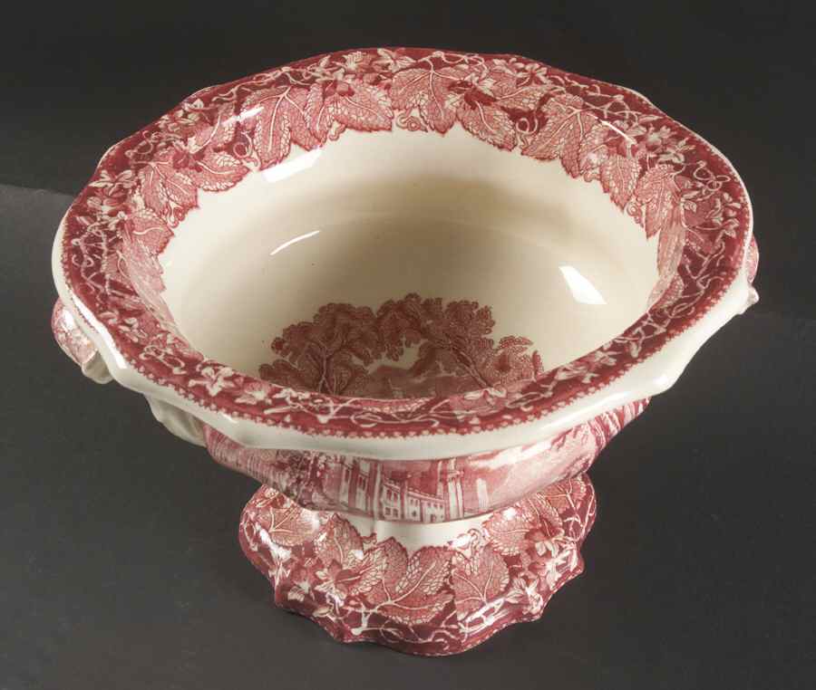 Vista Pink (No Trim) 10" Footed Pekin Salad Bowl by Mason's-1