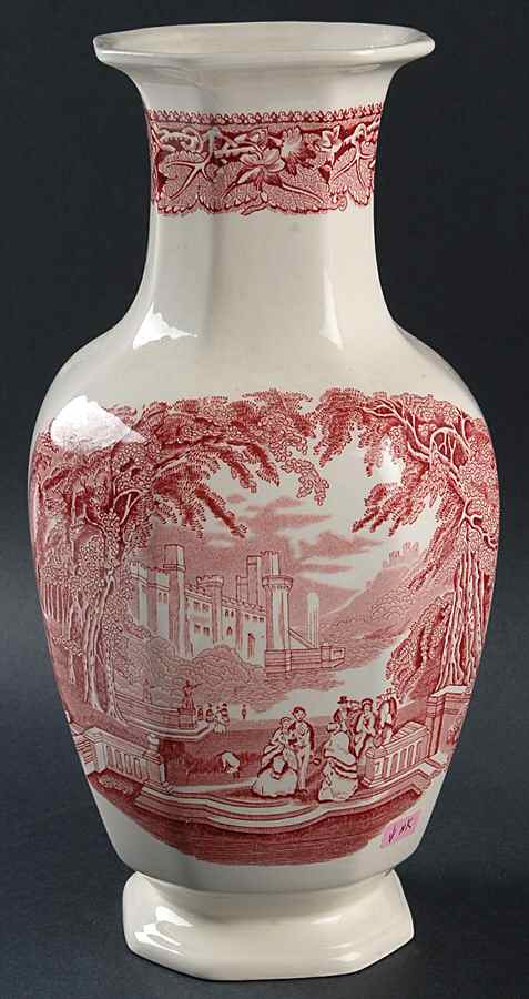 Vista Pink (No Trim) 12" Indian Vase by Mason's-1