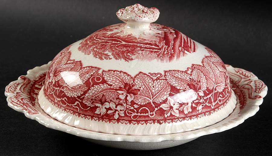 Vista Pink (No Trim) Muffin Dish & Lid by Mason's-1