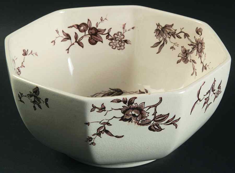 Watteau Brown 6" Octagonal Vegetable Bowl by Mason's-1