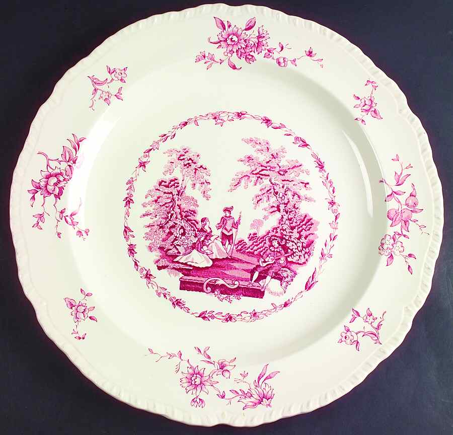 Watteau Pink 14" Chop Plate (Round Platter) by Mason's-1