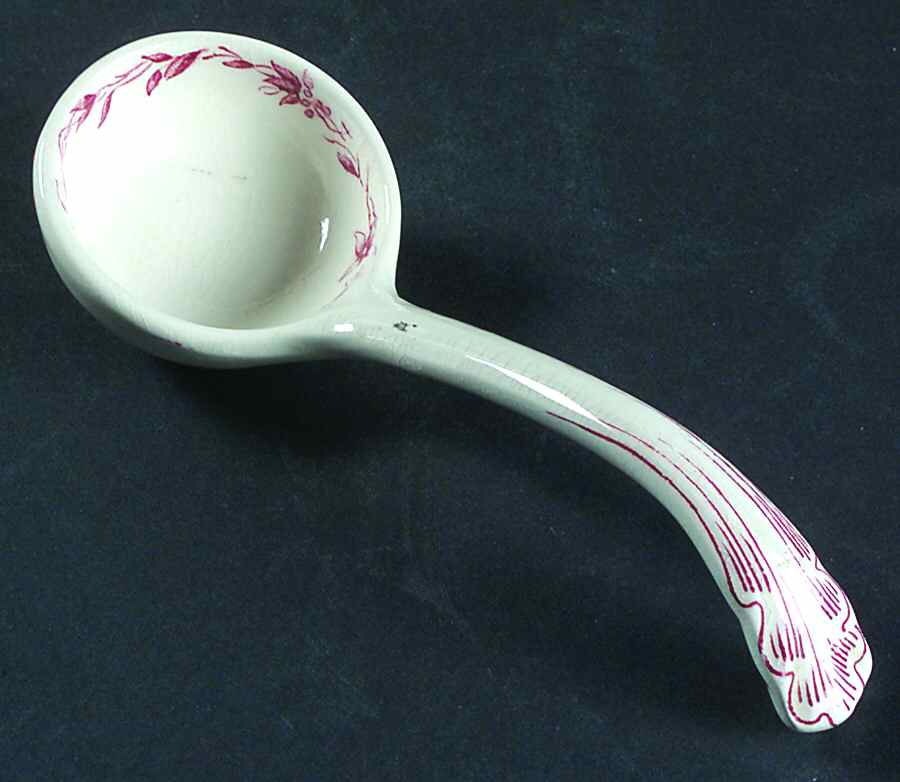 Watteau Pink Solid Piece Sauce Ladle by Mason's-1