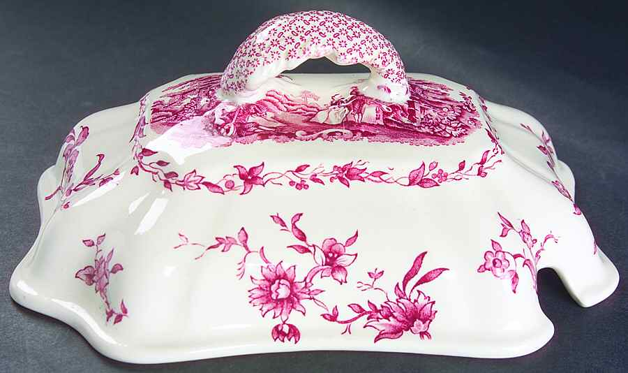 Watteau Pink Lid for Tureen by Mason's-1