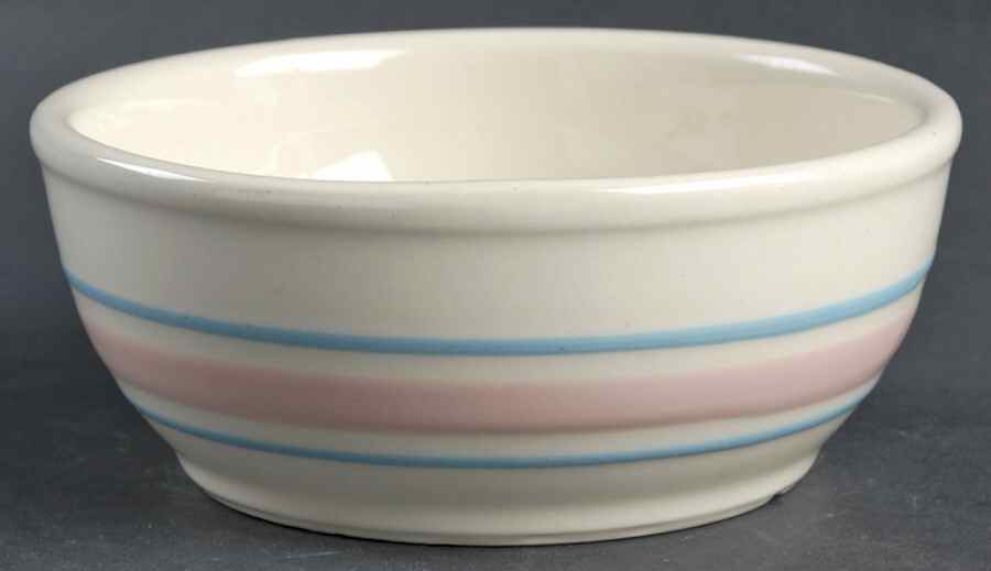Pink & Blue Stripes Coupe Cereal Bowl by Nelson McCoy-1