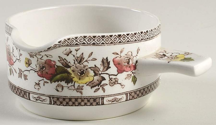 Jacobean Brown Multicolor Gravy Boat by W R Midwinter Ltd-1