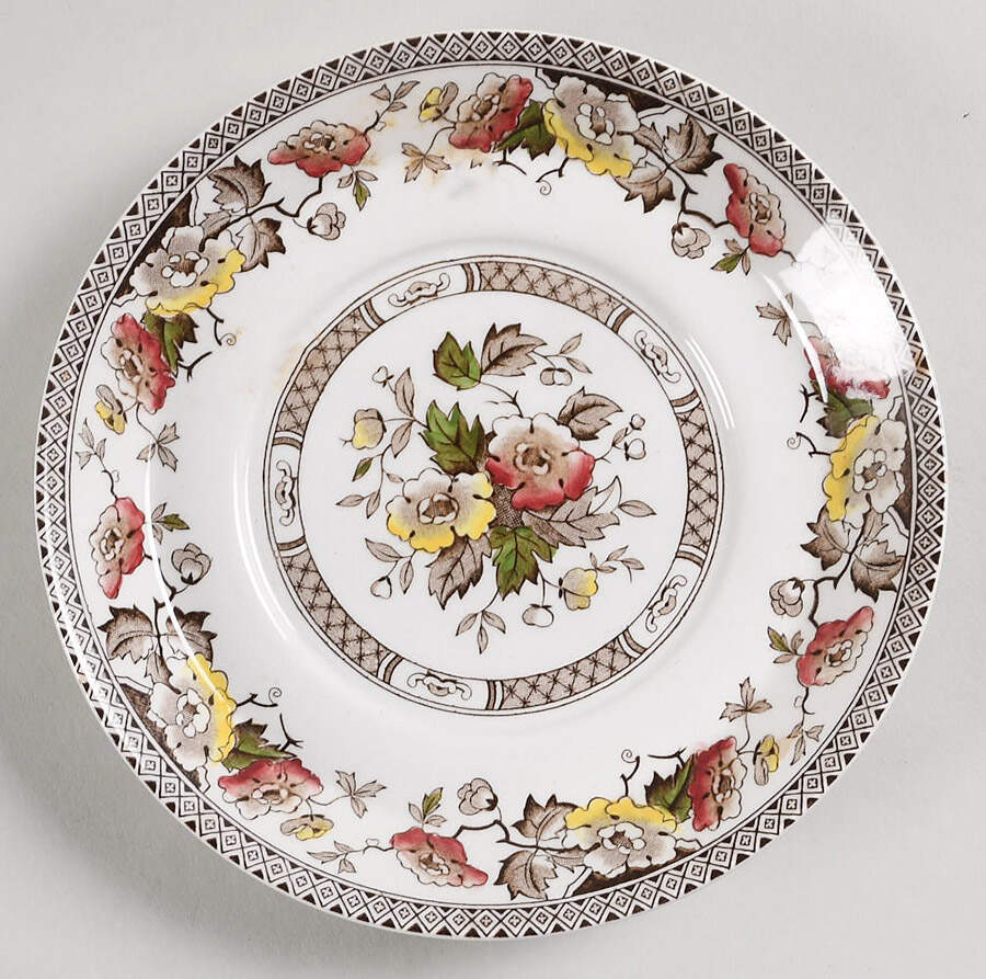 Jacobean Brown Multicolor Underplate for Gravy Boat by W R Midwinter Ltd-1