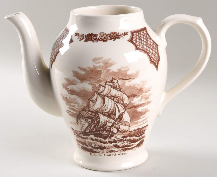 Fair Winds Brown Coffee Pot No Lid by Alfred Meakin-1