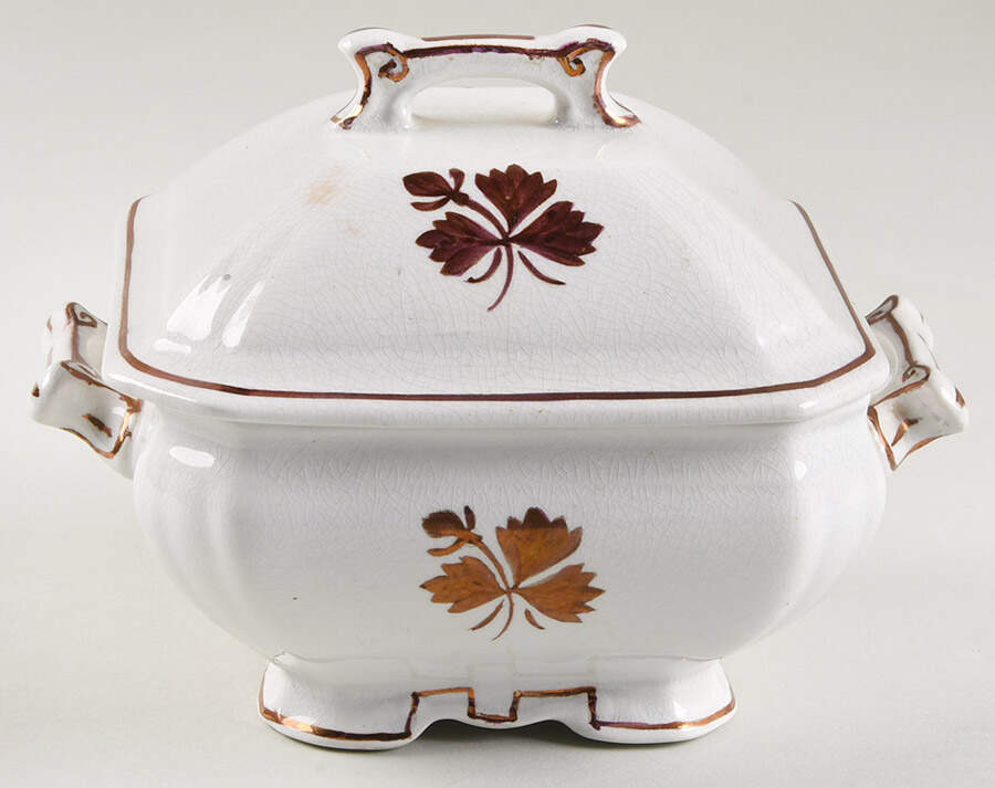 Tea Leaf Square Covered Butter by Alfred Meakin-1