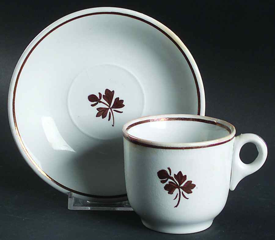 Tea Leaf Flat Cup & Saucer Set by Alfred Meakin-1