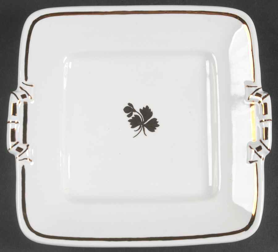 Tea Leaf Square Handled Cake Plate by Alfred Meakin-1