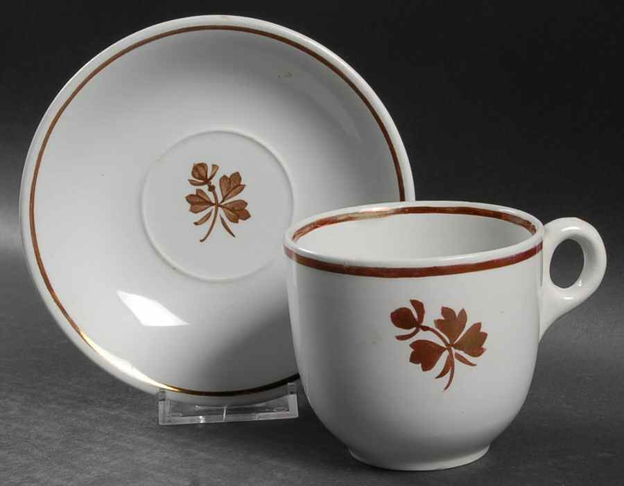 Tea Leaf Flat Cup & Saucer Set by Alfred Meakin-1