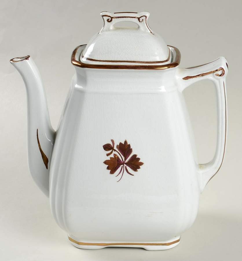 Tea Leaf Coffee Pot & Lid by Alfred Meakin-1