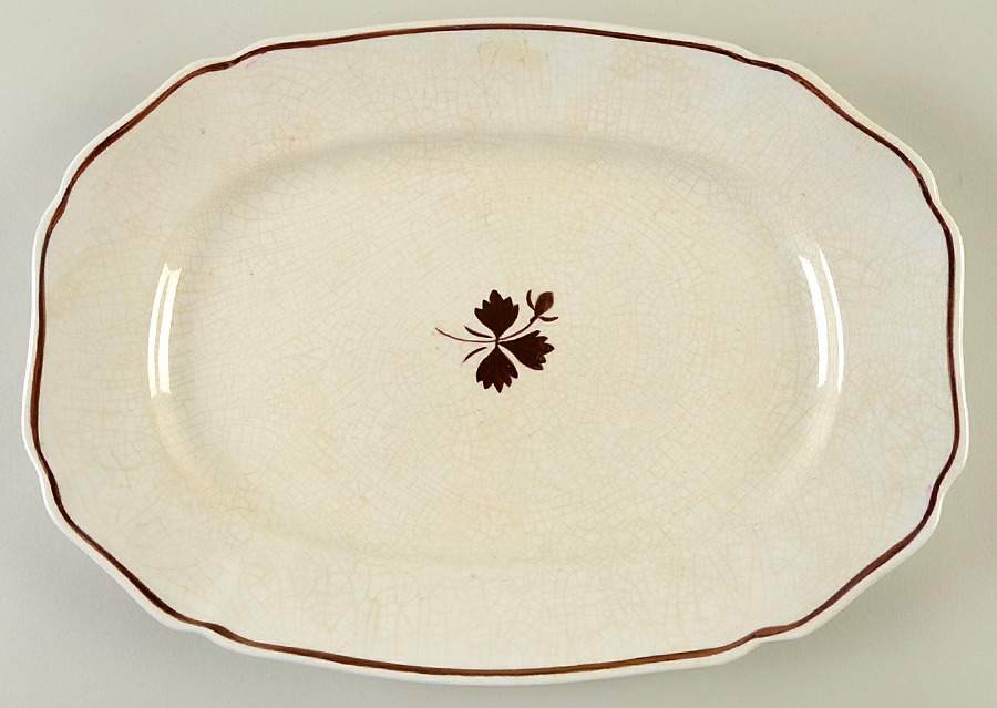 Tea Leaf 12" Oval Serving Platter by Alfred Meakin-1
