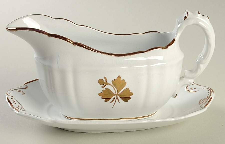 Tea Leaf Gravy Boat & Underplate by Alfred Meakin-1