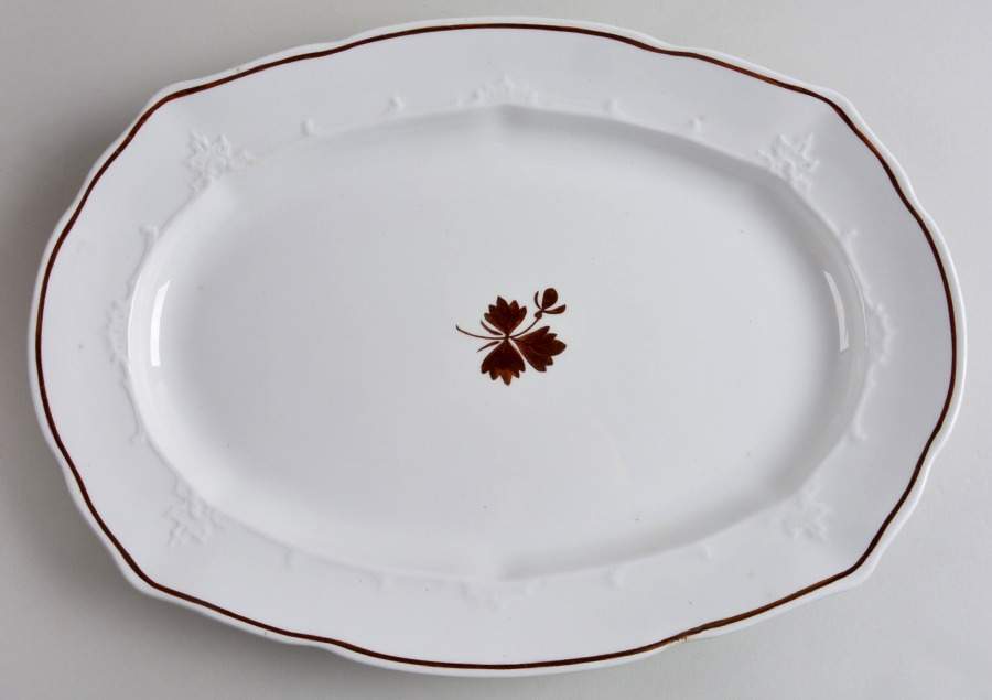 Tea Leaf 14" Oval Serving Platter by Alfred Meakin-1