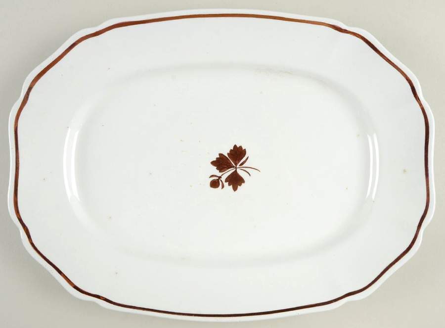 Tea Leaf 14" Oval Serving Platter by Alfred Meakin-1