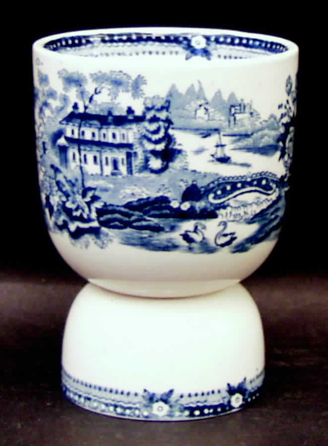 Tonquin Blue Double Egg Cup by Alfred Meakin-1