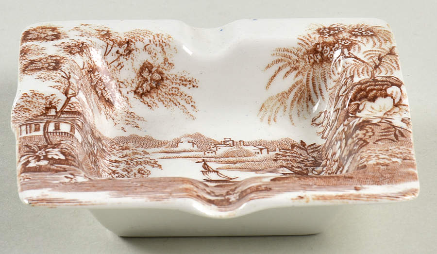 Tonquin Brown Small Ashtray by Alfred Meakin-1