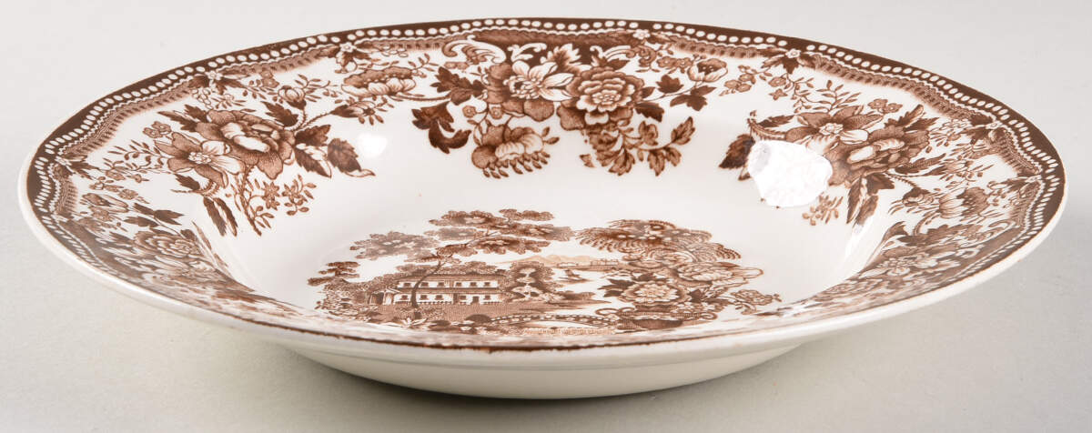 Tonquin Brown Rim Soup Bowl by Alfred Meakin-1