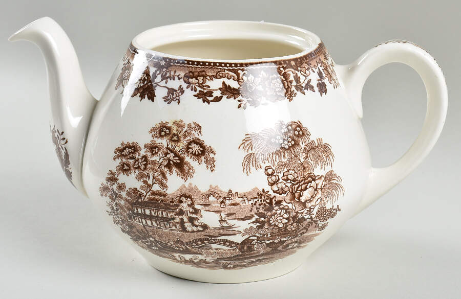 Tonquin Brown Teapot No Lid by Alfred Meakin-1