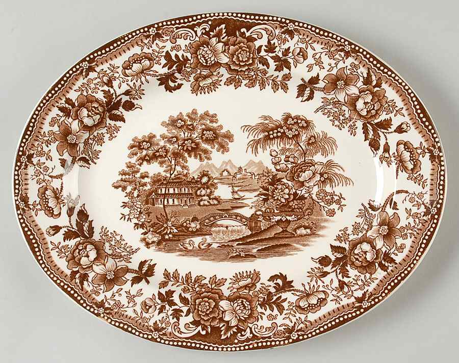 Tonquin Brown 12" Oval Serving Platter by Alfred Meakin-1