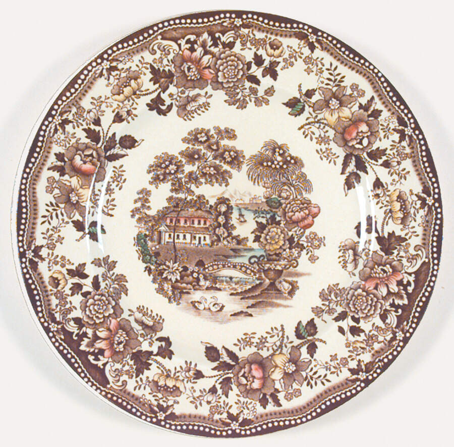Tonquin Brown Multicolor Dinner Plate by Alfred Meakin-1