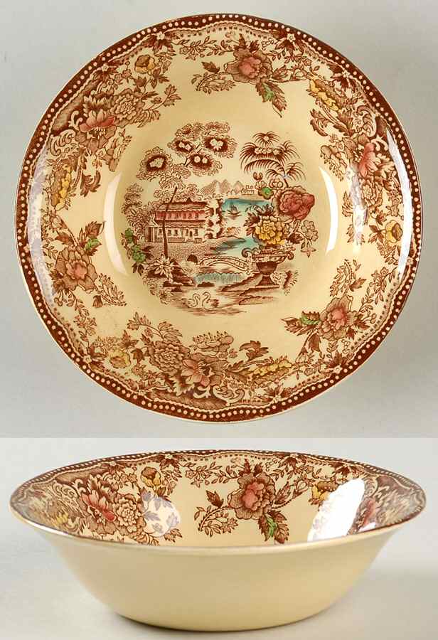 Tonquin Brown Multicolor Fruit/Dessert (Sauce) Bowl by Alfred Meakin-1