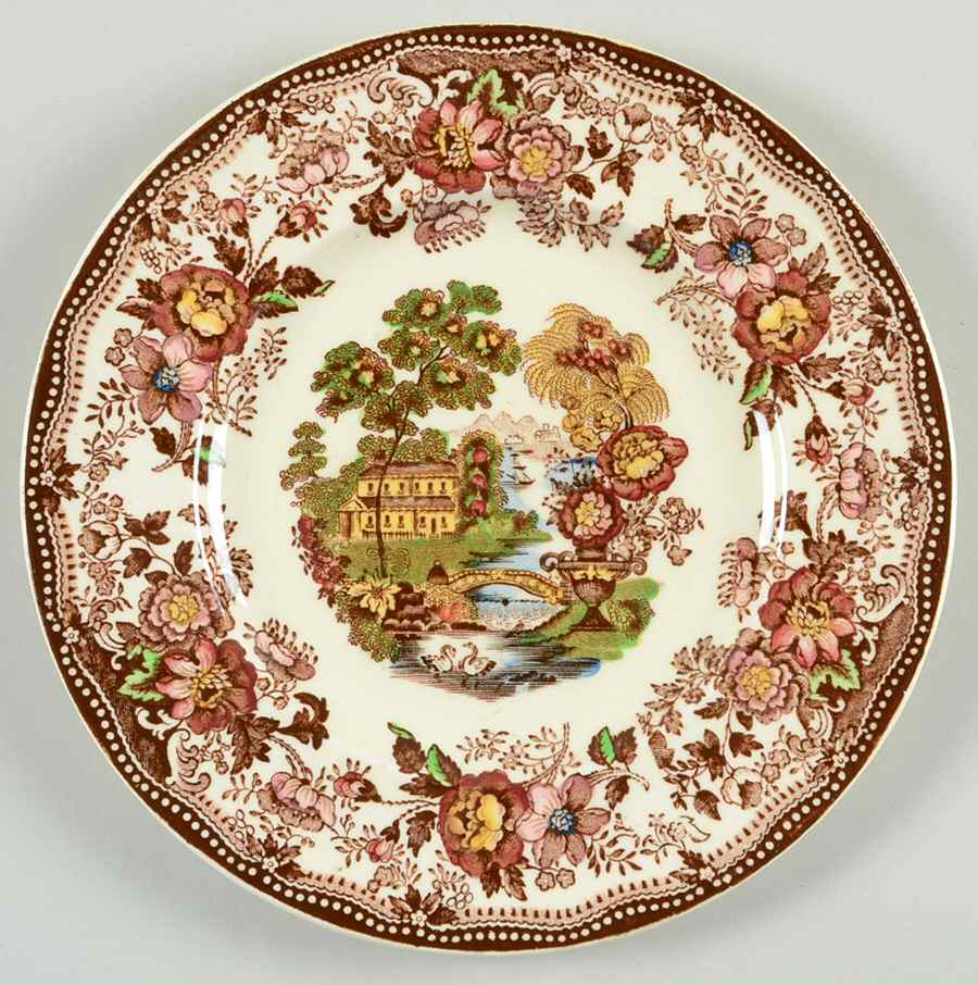 Tonquin Brown Multicolor Bread & Butter Plate by Alfred Meakin-1