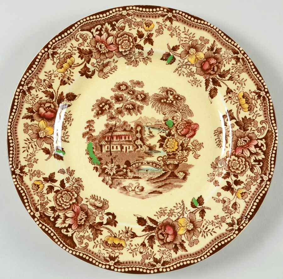 Tonquin Brown Multicolor Salad Plate by Alfred Meakin-1