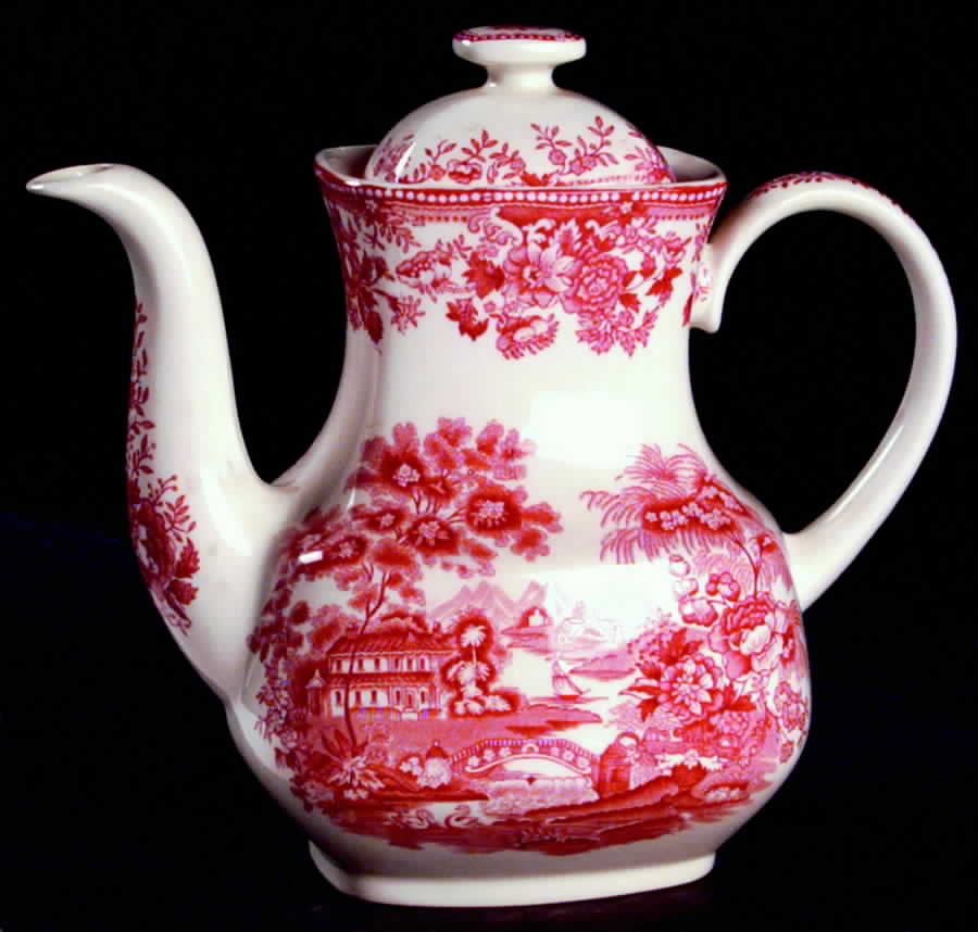 Tonquin Pink Coffee Pot & Lid by Alfred Meakin-1