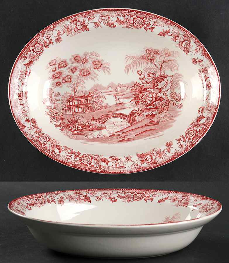 Tonquin Pink 8" Oval Vegetable Bowl by Alfred Meakin-1