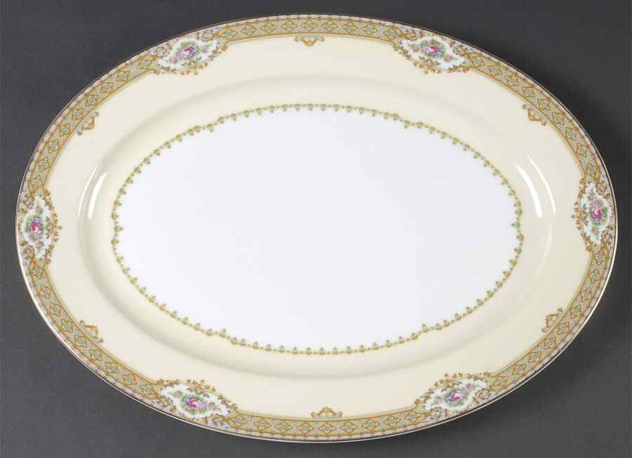Annette 14" Oval Serving Platter by Meito-1
