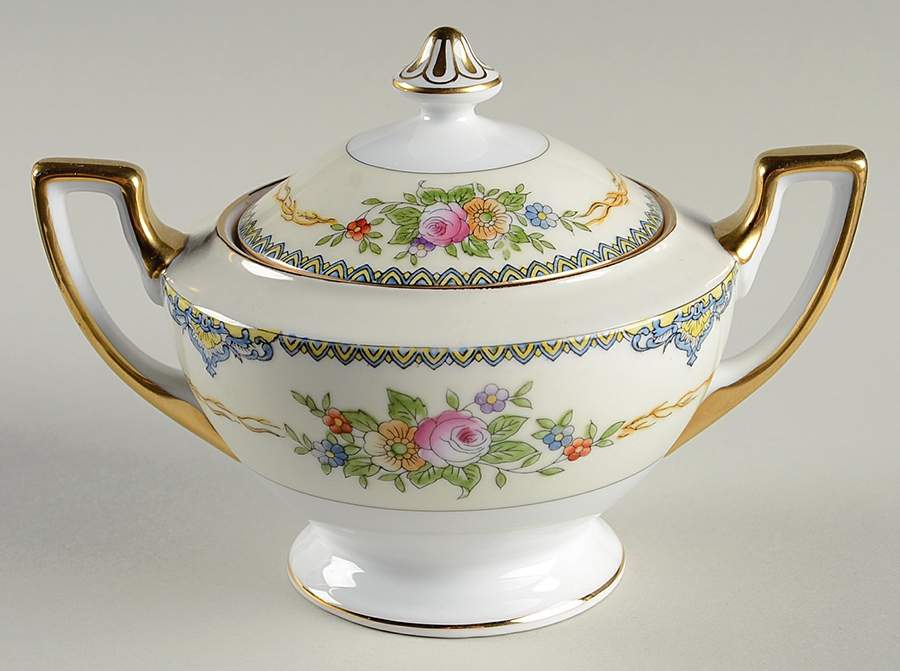 Bouquet (No Floral Center) Sugar Bowl & Lid by Meito-1