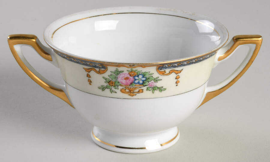 Dolores (Gold Trim) Footed Bouillon Cup by Meito-1