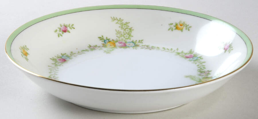 Malta (Green on Cream) Coupe Soup Bowl by Meito-1