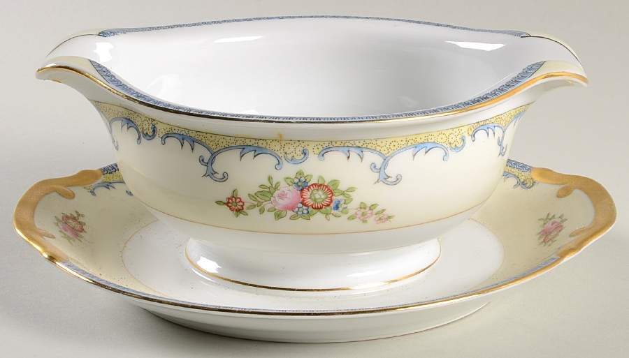 MEI384 Round Gravy Boat/Attached Underplate by Meito-1