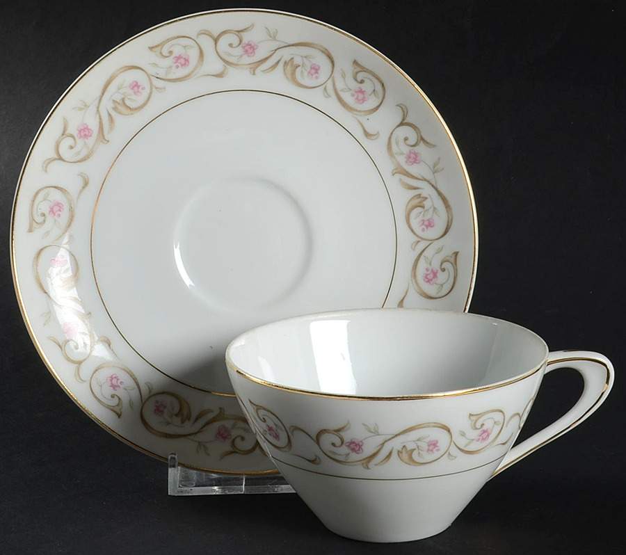 Pamela Flat Cup & Saucer Set by Meito-1