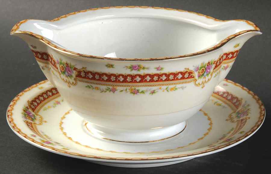 Rhodes Gravy Boat with Attached Underplate by Meito-1