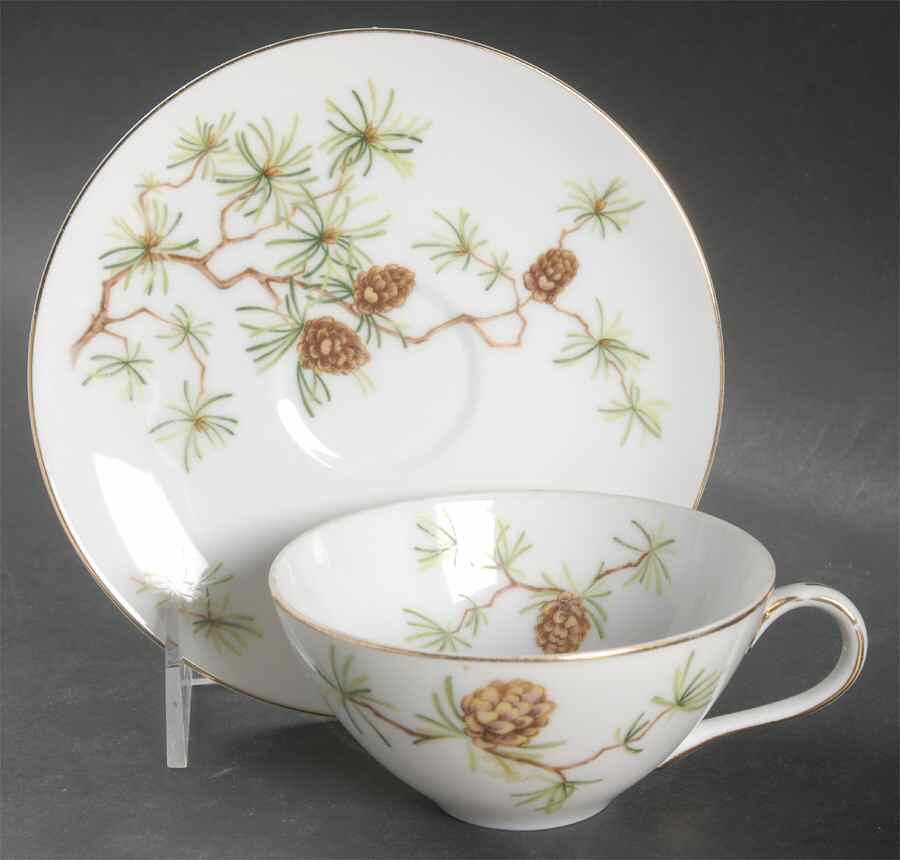 Woodland Flat Cup & Saucer Set by Meito-1