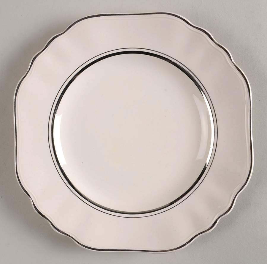 Silver Baroque Square Dessert Plate by J & G Meakin-1