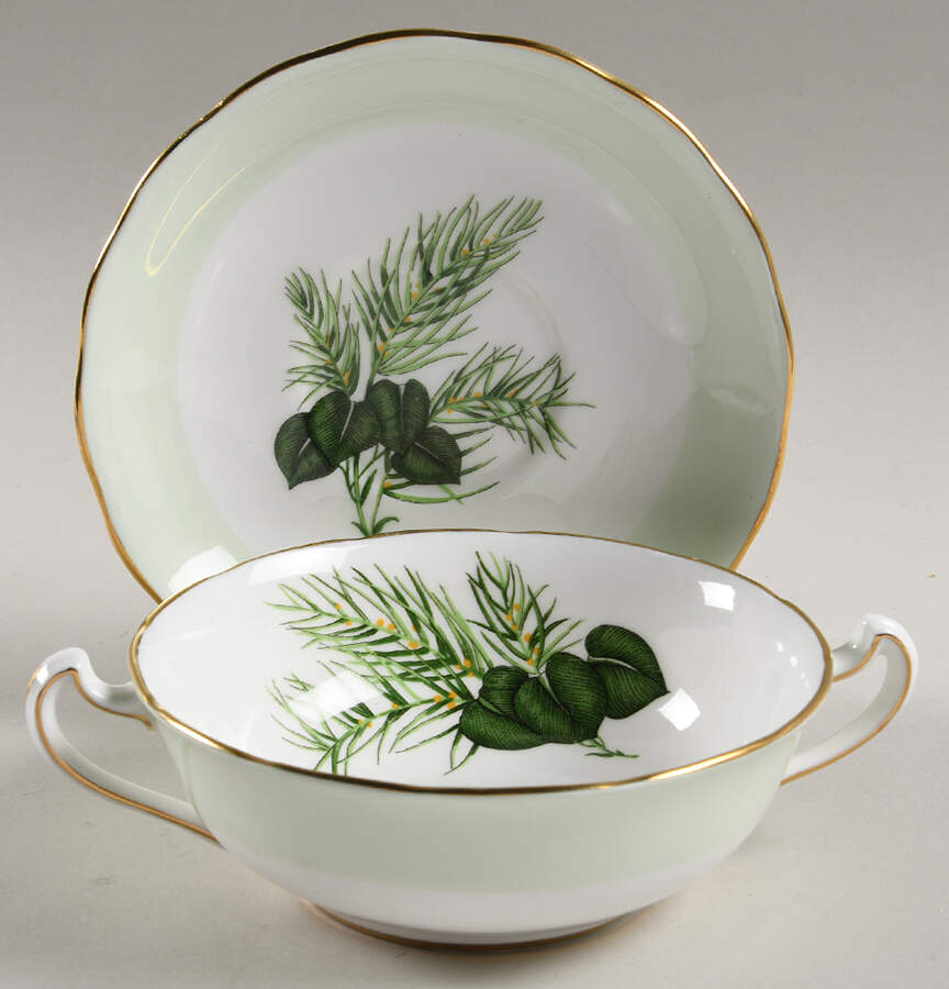Sherwood Cream Soup Bowl & Saucer Set by Melba-1