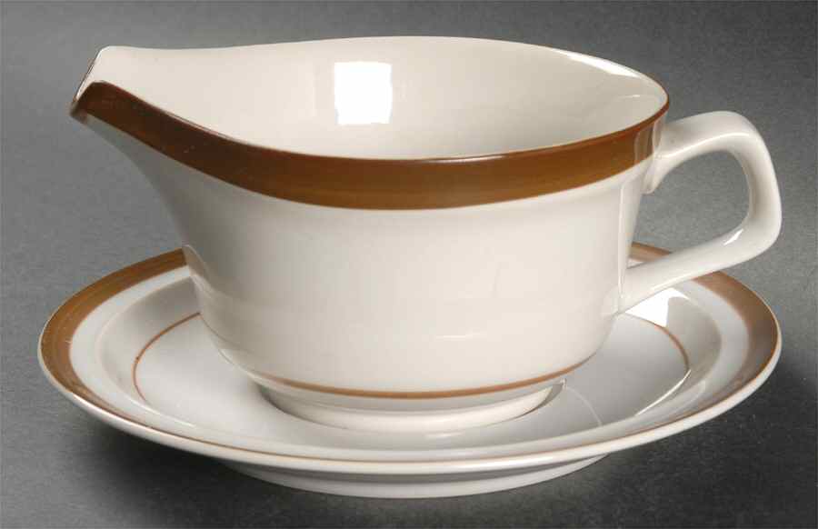 Brown Monterrey Gravy Boat & Underplate by Service Merchandise Inc-1