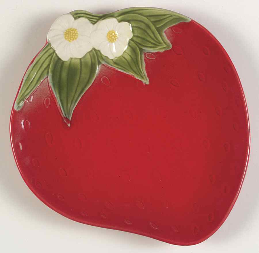 California Strawberry 9" Strawberry Shaped Plate by Metlox - Poppytrail - Vernon-1