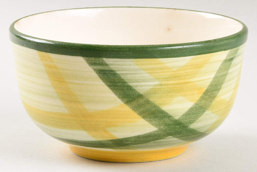 Gingham Green 1 Pint Bowl by Metlox - Poppytrail - Vernon-1